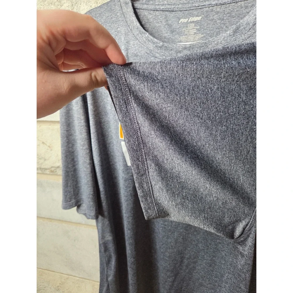 Pro Edge Mens 2XL Performance T-Shirt‎ Heather Gray Short Sleeve Crew Neck 0949